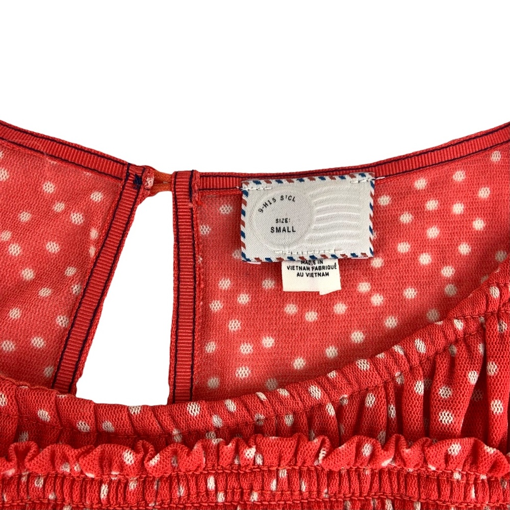 Anthropologie Postmark Orange Polka Dot Dress - Picture 4 of 7